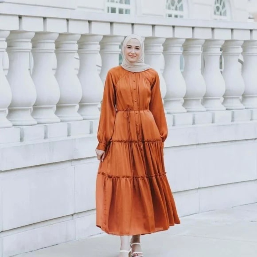 The Drop Adobe Waist Tie Tiered Maxi Chic Long Sleeve Dress by Withloveleena